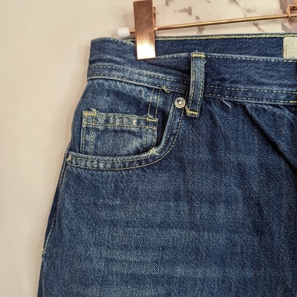 We The Free People Cut Off Denim Shorts Medium Wash Button Fly Mid Rise - Picture 4 of 10